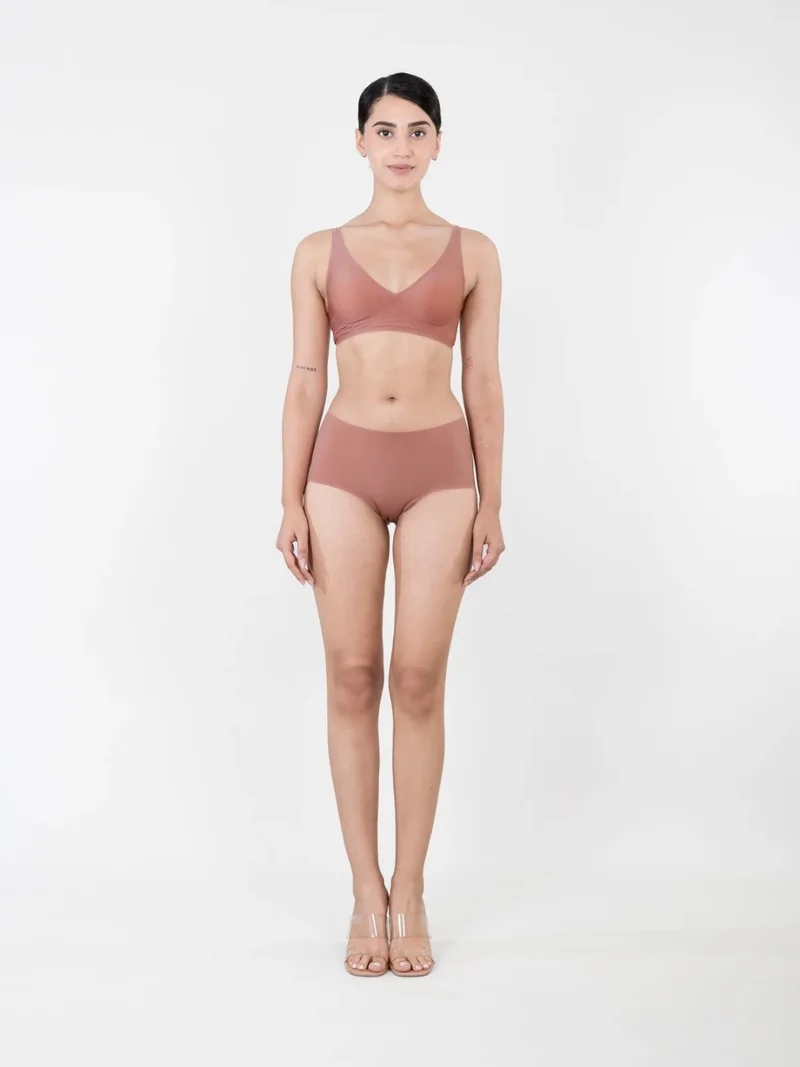 Shapercult Store Skyn Plunge Bra in Dusty Red for Women